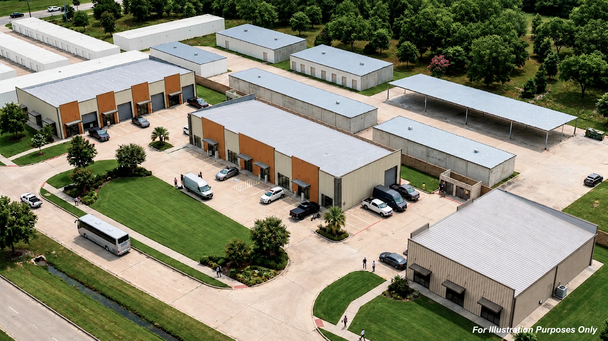 Architectural rendering showing the proposed McHard Flex site organization
